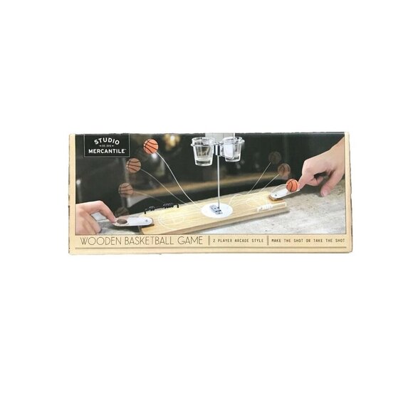 STUDIO MERCANTILE Wooden Basketball Shots Drinking Game NEW $40 Bar Man Cave New - Picture 1 of 9
